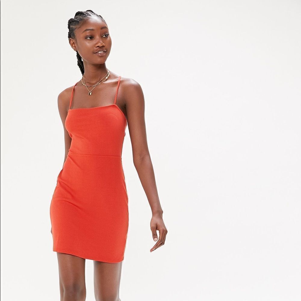 ✨ UO Palace Ribbed Strappy Back Mini Dress✨